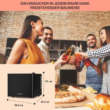 Міні-холодильник Klarstein для напоїв та догляду за шкірою, 17 л, чорний, 0-15°C, 3 режими охолодження, для дому, офісу, кемпінгу