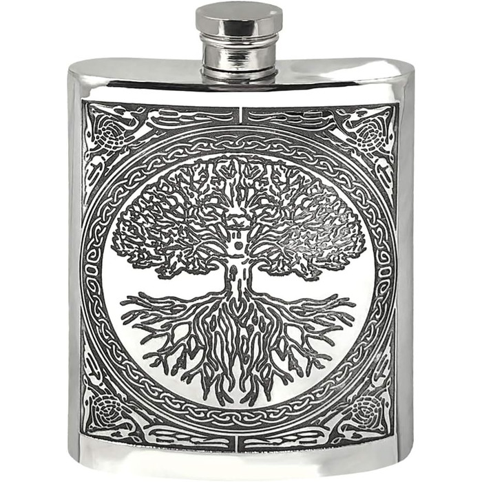 Фляга з олова English Pewter Company з кельтським дизайном «Дерево життя» (CEL601)