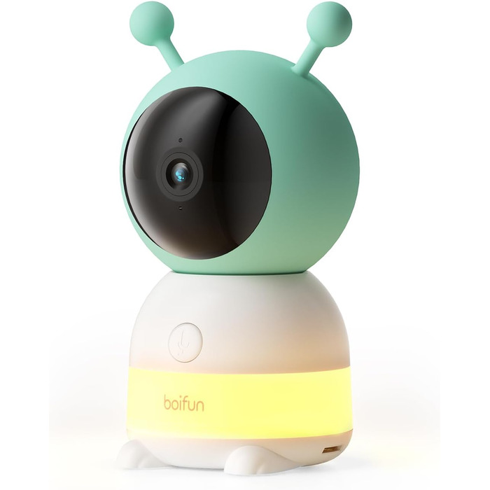 BOIFUN Додаткова камера для дитячого монітора 6T - 2K WiFi, Нічне світло, Розпізнавання руху, крику та звуку, AI Auto-Tracking, Датчик температури та вологості, Запис та відтворення відео