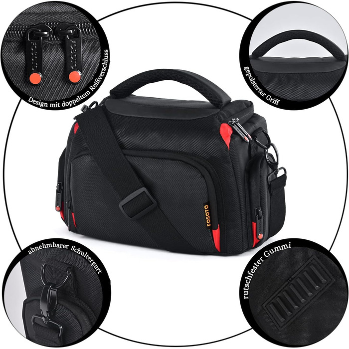 Сумка для камери FOSOTO - велика, універсальна, водонепроникна, сумісна з Nikon, Canon, Sony