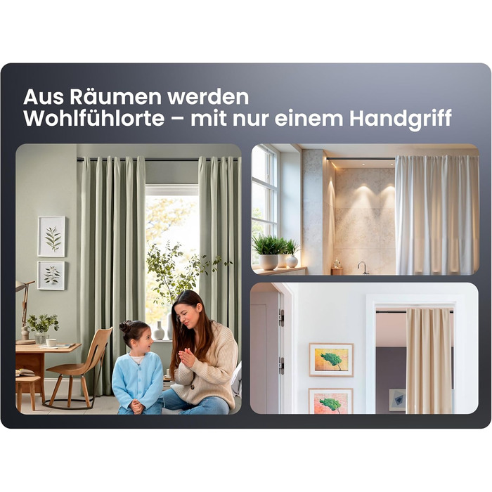 Штанга для душу без свердління 160-210 см, срібна, Ø 25 мм, телескопічна, з кріпленнями. Підходить для ванної, душу та перегородки. Телескопічна штанга для вікна 50-80 см, матовий чорний