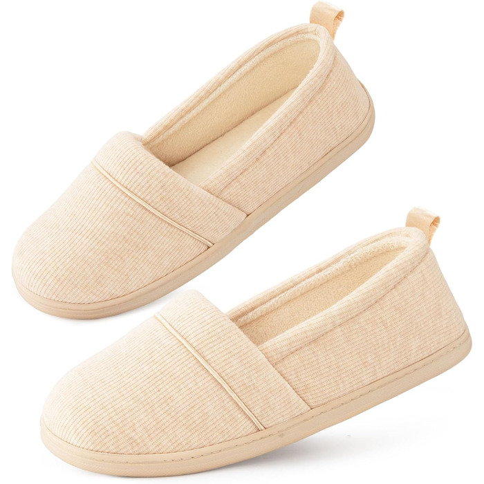 Жіночі домашні тапочки EverFoams з піною Memory Foam, зручні та легкі, з антиковзкою гумовою підошвою (39 EU, Бежевий)