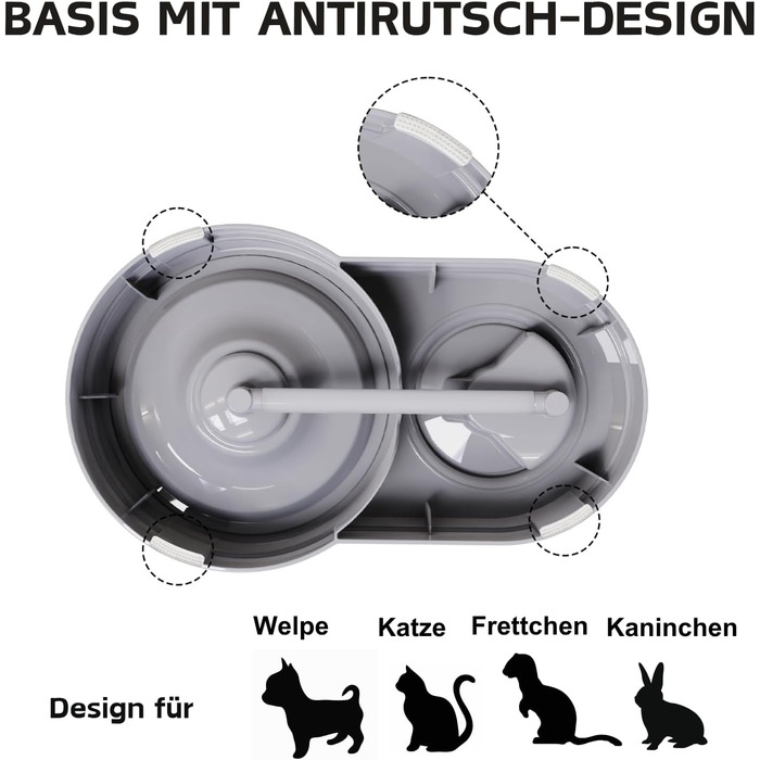 Автоматичний поїльник для котів та собак, 580 мл, фонтанчик для тварин з фільтром (сірий)