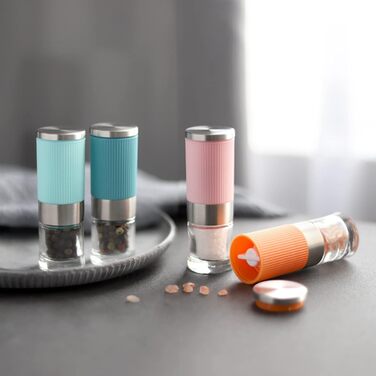 Набір для солі та перцю Vevok Chef Mini 2 шт. з регульованою керамічною млинкою, для кухні, кемпінгу, подарунок (Помаранчевий)