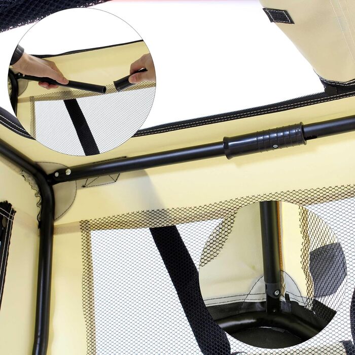 Складана переносна коробка для собак та котів Fudajo (50x35x35 см, 600x420x440 мм), бежева