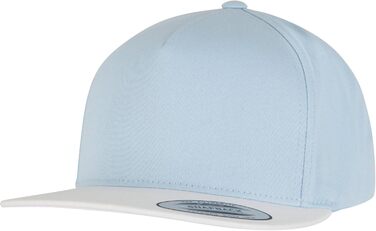Кепка бейсболка Flexfit Unisex Classic 5 Panel Snapback, універсальний розмір, блакитний/білий