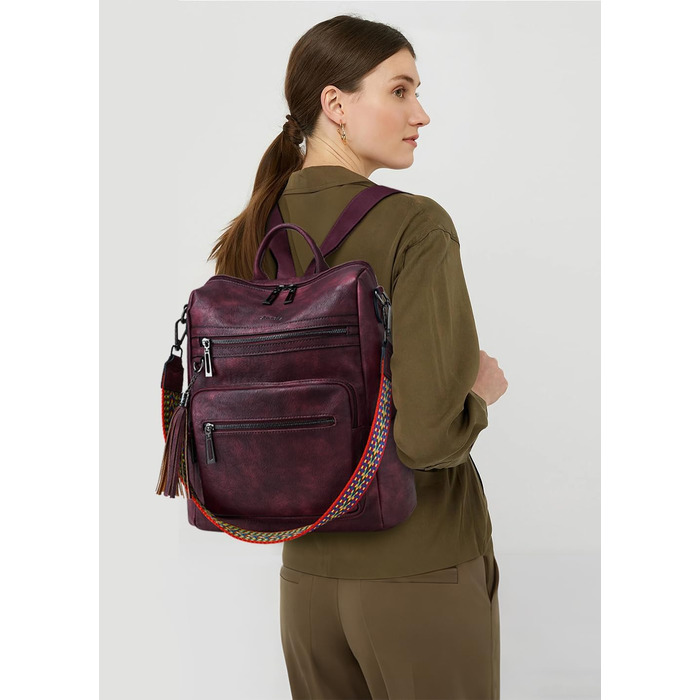 Шкіряний рюкзак-трансформер для жінок Shrrie: стильний рюкзак-сумка, Daypack, двоколірний каштано-коричневий