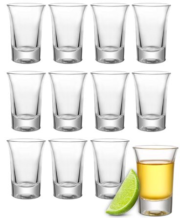 Набір скляних шотерів Praknu 24 шт, 4cl - для напоїв, міцне скло, стійкі до посудомийної машини