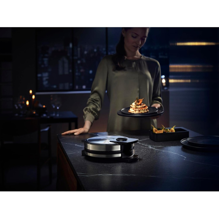 WMF Lono Edition Heart-Shaped Waffle Maker - Adjustable Browning, Stainless Steel, 900W