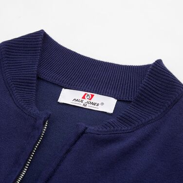 Кардиган чоловічий PJ PAUL JONES з рельєфним в'язанням, на блискавці та зі стійким коміром, зимова куртка для чоловіків (L, темно-синій)