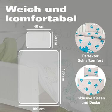 Комплект постільної білизни BaSaTex для дітей (100x135 см + 40x60 см) | 100% поліестер мікрофібра | З блискавкою | Дизайн 