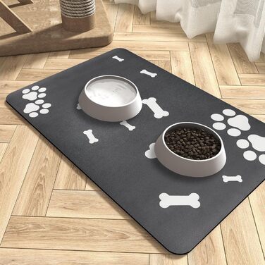 Нековзна килимок під миску для собак та котів Walant, легко миється, швидко сохне, сірий