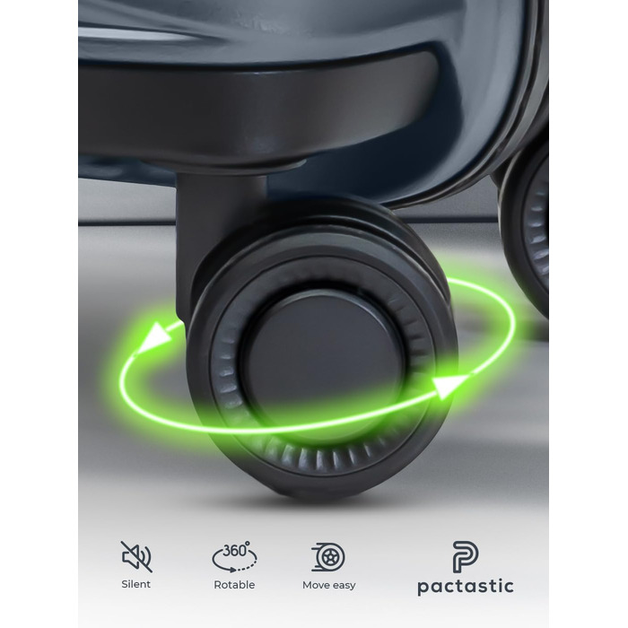 Легкий валіза-тележка з жорстким корпусом, 50 x 32 x 75 см, 103 літри, 3,63 кг, поліпропілен, TSA-замок, набір 3 шт. (темно-сірий металік)