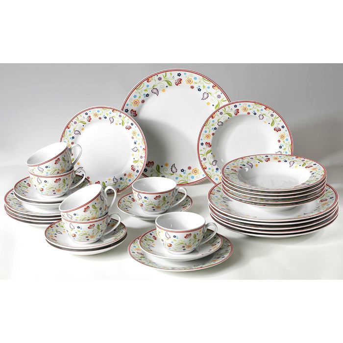 Ritzenhoff & Breker Shanti Doppio Coffee Set - 30 Piece Porcelain Dinnerware Set