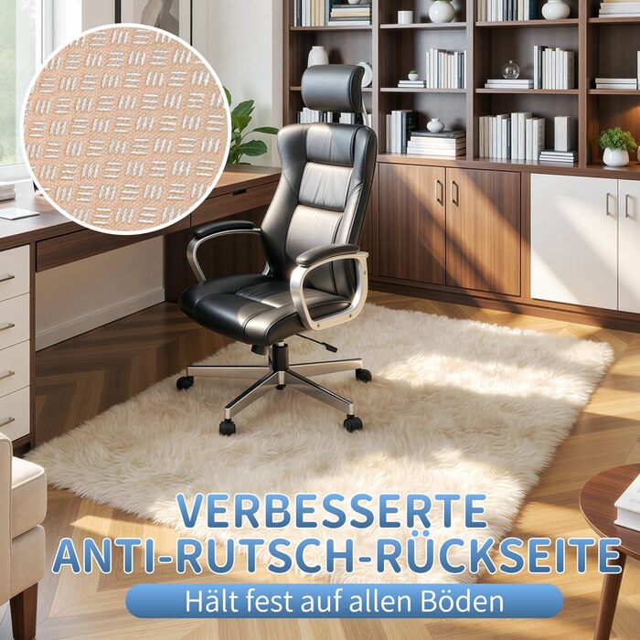 Килим круглий 100 см, миючий, антиковзний, з високим ворсом, для дитячої кімнати, м'який, пухнастий, кремовий колір