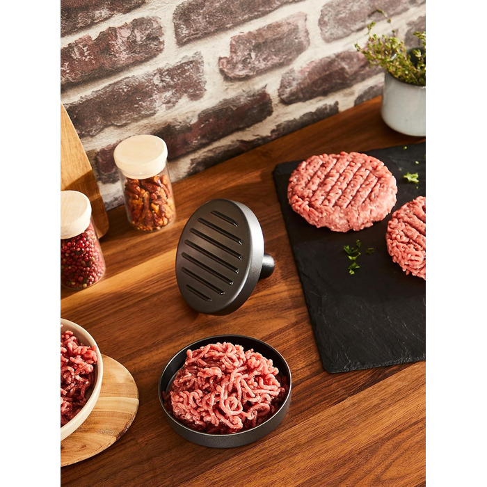 Прес для бургерів Tefal K18511 12 см антипригарний, для м'яса, риби та овочів, сірий/чорний
