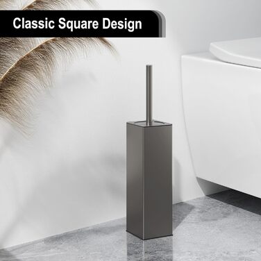 Набір для туалету BVL з щіткою та тримачем, метал, силікон, сірий