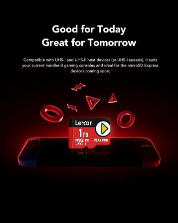 Карта пам'яті MicroSD Express Lexar Play PRO 1TB, швидкість читання до 900МБ/с, запис до 600МБ/с