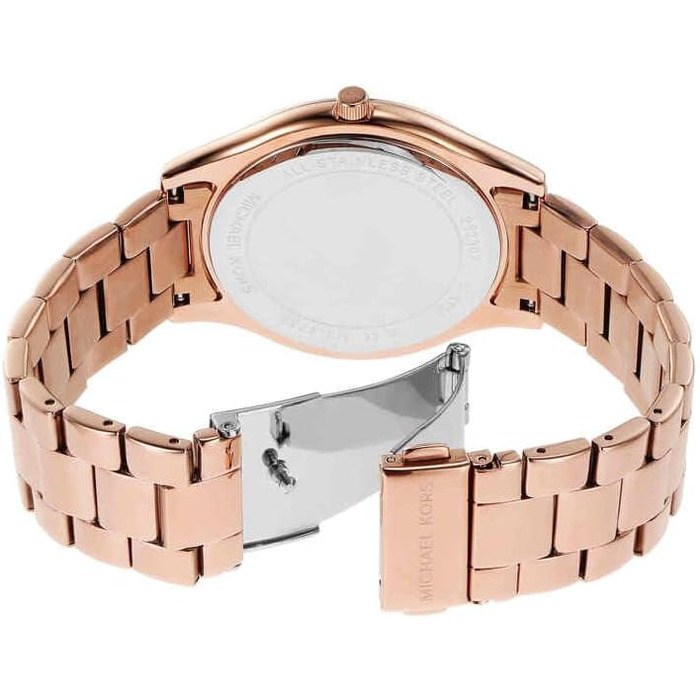 Жіночий годинник Michael Kors Slim Runway 42мм, кварцовий механізм, сталевий браслет, колір рожеве золото