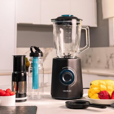 Cecotec Power Black Titanium Stand Mixer 1300Max - 1300W, 2 Speeds, Titanium Blades, 1.5L, Pulse Function, Ice Crusher