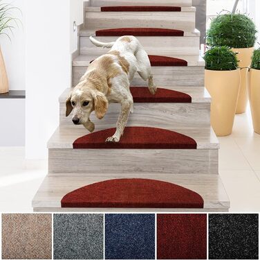 Сходинкові килимки Casa Pura - 15 шт. Самоклеючі, для внутрішнього використання, напівкруглі (Лейпциг)