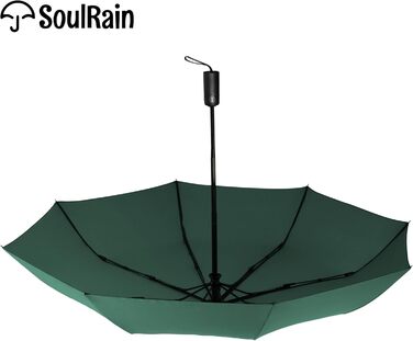Зонт SoulRain: вітростійкий, компактний, для подорожей та авто (зелений)