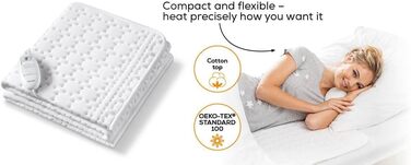 Електрична ковдра Beurer UB 74 з підігрівом, автоматичним вимкненням та захистом від перегріву. Розмір 200 x 100 см, 3 температурні режими, пральна, зональний підігрів