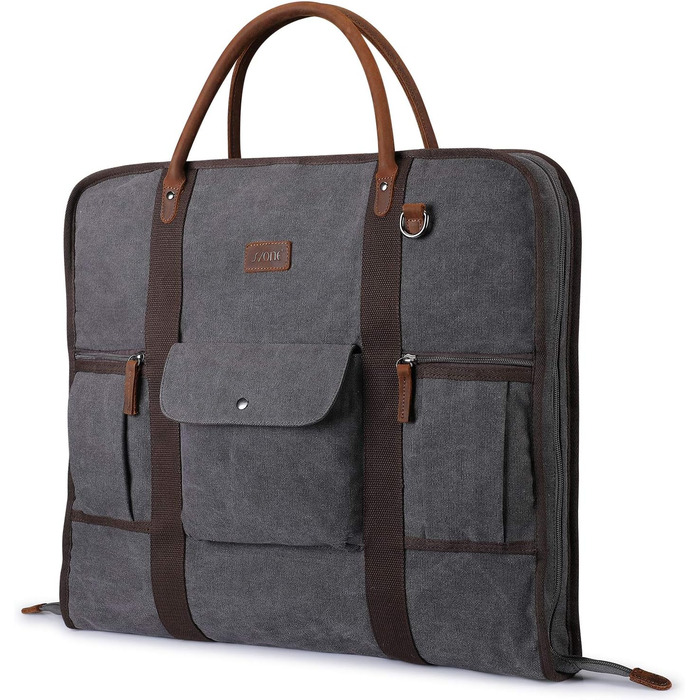 Garment bag for business trips, linen, leather, for men and women