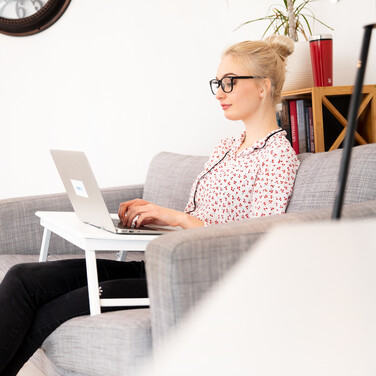 Relaxdays Bamboo Laptop Table White