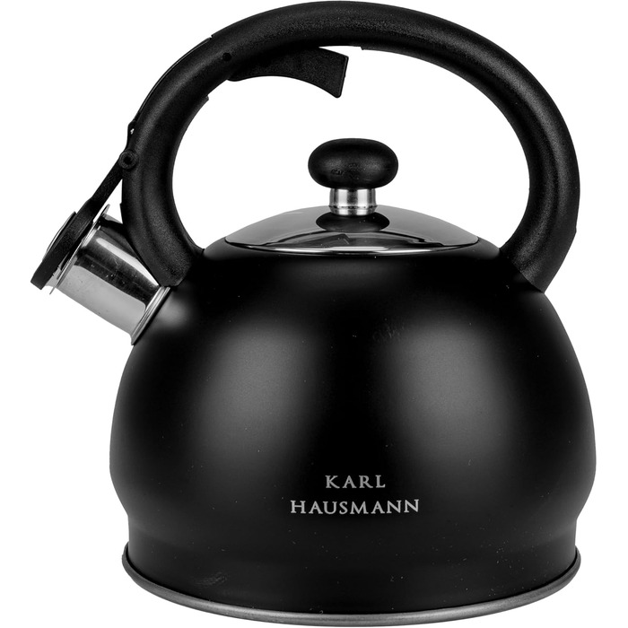 Чайник електричний KARL HAUSMANN Induktion 1.8L чорний з авто-свистком - нержавіюча сталь для всіх плит