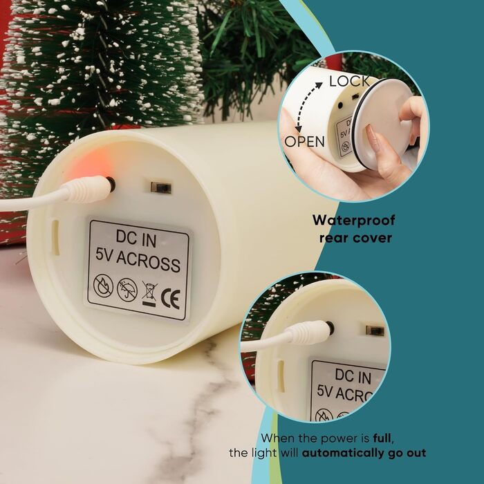 Homemory Rechargeable Flameless Candles, LED Candles, Battery-Powered Candles with Remote Control and Timer, Waterproof, Durable, 3-Pack
