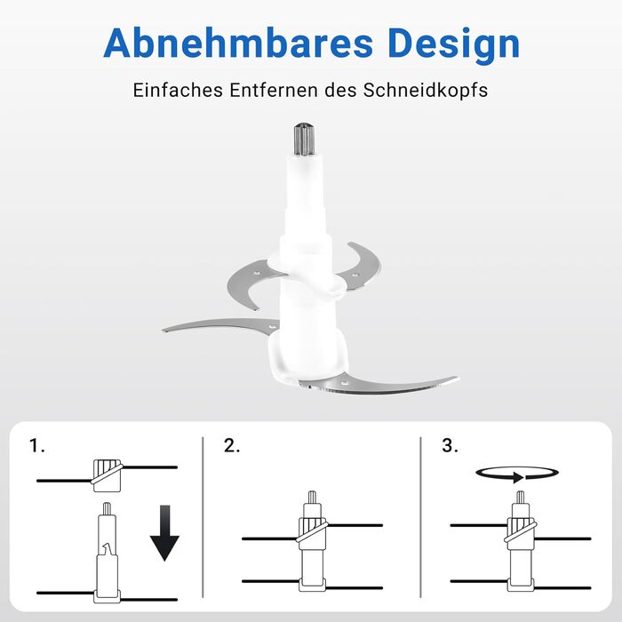 М'ясорубка електрична AMZCHEF для дому з 3 насадками, пристроєм для ковбас та набором кубе | Ідеально для фаршу, ковбасок та домашньої кухні (Сірий)