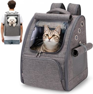 Рюкзак для котів та собак ALLSOPETS, складаний, дихаючий, з сонцезахистом. Ідеально для подорожей, кемпінгу та походів (Графітовий)