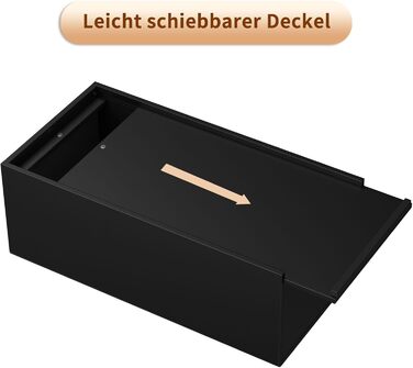 AITEE Acrylic Cosmetic Tissue Box: 25×13×9 cm Matte Black Tissue Box with Magnetic Cover for Dining Room, Bathroom, Bedroom, Office, Coffee Table, Car