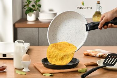 Набір посуду ROSSETTO 23 предмета з знімними ручками та керамічним антипригарним покриттям, складається для зберігання. Включає: каструлі, сковорідки, сотейники, казани. Без PFOA та PFOS.