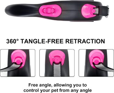 Висувна собача шлейка 8м, високоякісна, для собак до 50кг (сіра, червона)