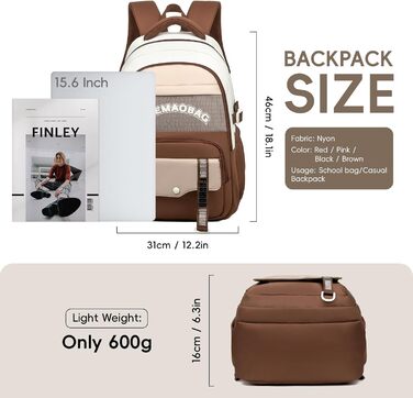 Шкільний рюкзак для дівчинки-підлітка, 2025, для старшої школи, гімназії, водонепроникний, для ноутбука 15.6