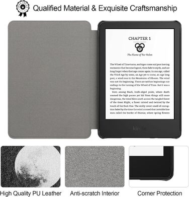 Чохол для Kindle 6' (11-го покоління) 2024/2022 (C2V2L3) з PU шкіри, Smart Cover з авто-вимиканням, Löwenzahn (Mondfinsternis)