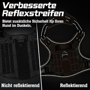 Нагрудник для собак Rabbitgoo середнього розміру, анти-тяга, регульований, з ручками, міцний, тактичний, з металевими пряжками, камуфляжний, коричневий (M, 1 шт.)