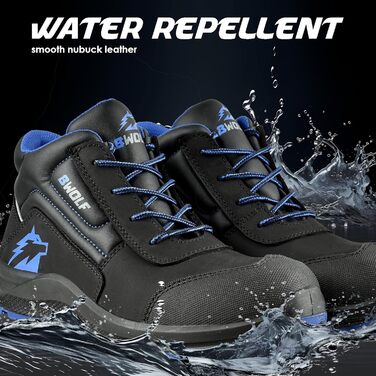 Робочі черевики BWOLF Spire чоловічі S3, водонепроникні, олієстійкі, антиковзкі 4x4 Grip Tech, Ergo підошва, 45 EU, блакитні