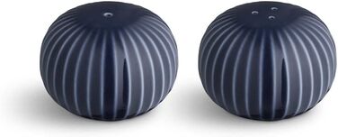 Kähler Salt and Pepper Shaker Set H5 cm Hammershøi Danish Handmade, blue