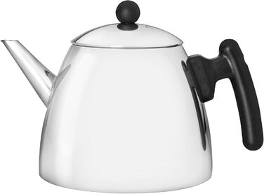 Bredemeijer Classic double-walled stainless steel teapot, 1.2 Liter, black handle