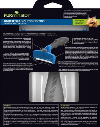 Furminator для собак великих порід: щітка для видалення підшерстка, покращене моделювання (довгошерсті)