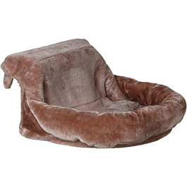 TRIXIE Radiator Snuggle Sack for Cats - Short-Haired Plush - Reversible Cushion - Stable Metal Frame - Adjustable Bracket - 43140 (L 46 x W 11 x H 33 cm, Brown)
