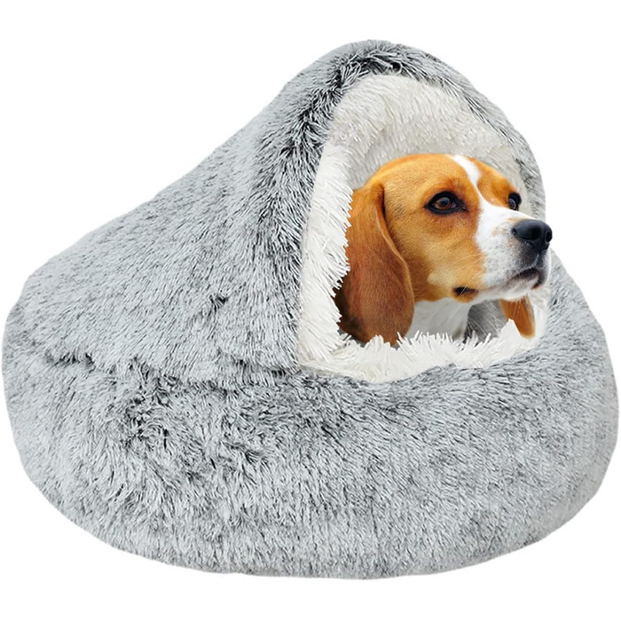 Comforting Cat Bed, Small Dog Bed, Warm Cozy Soft Plush Winter Bed for Cat Caves, Non-Slip Bottom, Machine Washable, Sofa Bed for Puppies/Small to Medium Cats