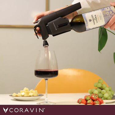 Coravin Timeless Three+ Wine Preservation System | Easy to Use & Protects Wine from Oxidation for 2+ Years | Includes 2 Pure Argon Gas Capsules, Black