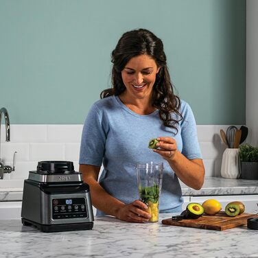 Ninja 3-in-1 Food Processor & Blender with 5 Programs: Mixing, Max Mixing, Chopping, Stirring, Pureeing, 1.8L Bowl, 2.1L Jug, 700ml Cup, 1200W, Dishwasher Safe, Auto-iQ, Black BN800EU