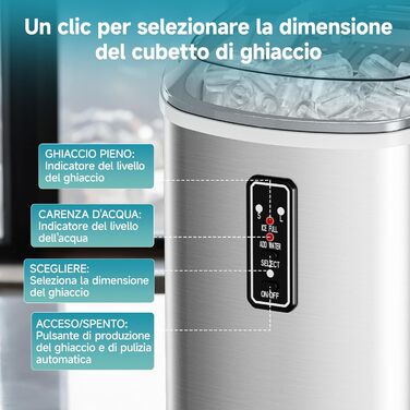 Машина для приготування льоду EUHOMY: 9 кубиків за 6 хвилин, самоочищення, 2 розміри льоду, продуктивність 12 кг/24 години, з ручкою/шкребком/кошиком, нержавіюча сталь