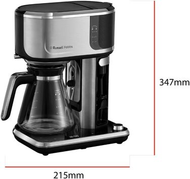 Кавомашина Russell Hobbs 26200-70 з регулюванням температури та ситом для чаю (40-100°C), нержавіюча сталь, 1.7л, 2400W, з функцією підігріву, для дитячого харчування