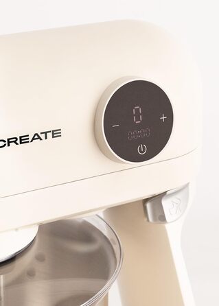 Планетарний міксер CREATE/DOWNMIX RETRO для кухні, колір Крем: 6 швидкостей, автоматичні програми для збивання, змішування та емульгування